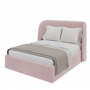 Кровать двуспальная Classic 160 см (розовый, велюр)