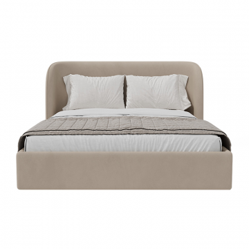 Кровать двуспальная Classic 160 см (бежевый, велюр)