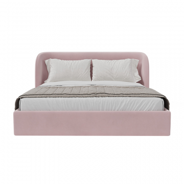 Кровать двуспальная Classic 180 см (розовый, велюр)