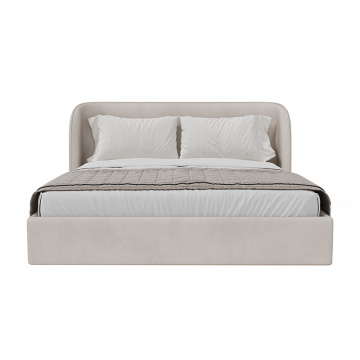 Кровать двуспальная Classic 180 см (молочный, велюр)