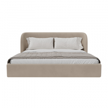 Кровать двуспальная Classic 200 см (бежевый, велюр)