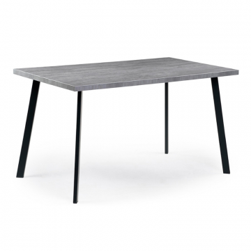 Стол Тринити Лофт 140x80x75 25 мм бетон / матовый черный