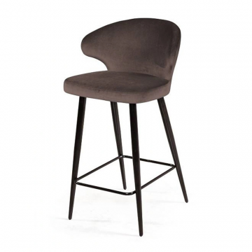 Стул полубарный Richard, бархат коричневый 12