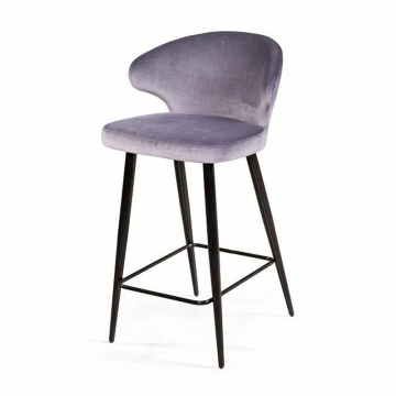 Стул полубарный Richard, бархат светло-серый 26