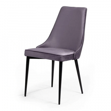 Стул Oliver, бархат серый 27/ чёрный конус