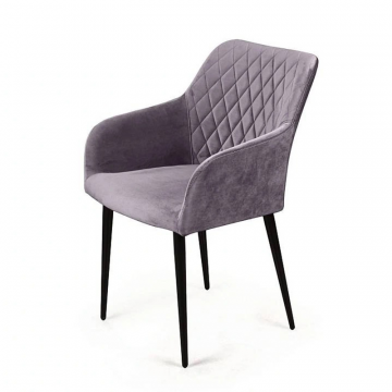 Стул с подлокотниками Robert, бархат серый 27