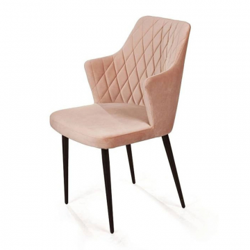Стул с подлокотниками Hunt ромб, бархат бежевый 5 / чёрный конус