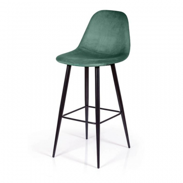 Стул барный TED, бархат зеленый 19 /опора конус