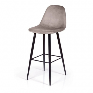 Стул барный TED, бархат пепельно-бежевый 25 /опора конус