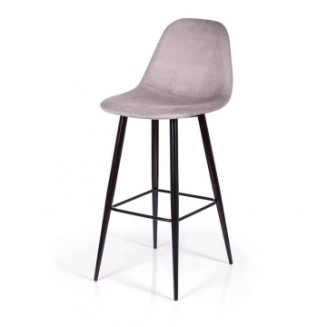 Стул барный TED, бархат светло-серый 26 /опора конус