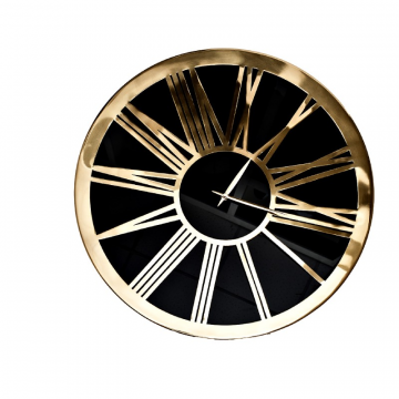 79MAL-5876-53 Часы настенные цвет чёрный/золото d53см