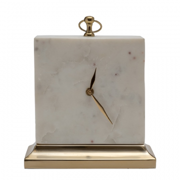 79MAL-5886-25 Часы настольные белый мрамор h25см