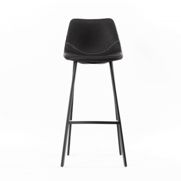 Стул Бормио барный черная экокожа ножки черные