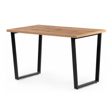 Стол Лота Лофт 120х74х75 25 мм дуб вотан / матовый черный