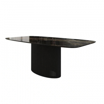 Стол Nolan 160, керамика глянцевая, черная