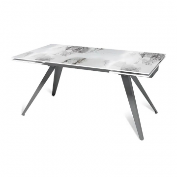 Стол раскладной Asti (160+40+40), керамика глянцевая Calacatta