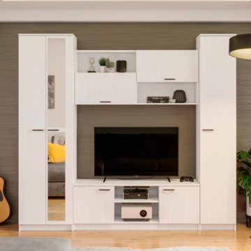 Готовая гостиная Бертелена белое дерево / белое дерево