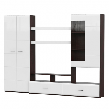 Готовая гостиная Jimenez дуб венге / белый глянец