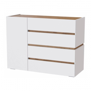 Комод Атлон белый / дуб вотан