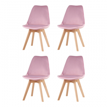 Комплект стульев FRANKFURT велюр розовый 4 шт.