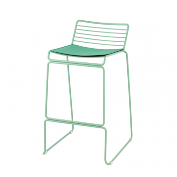 Стул полубарный Danny зеленый с подушкой