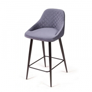 Стул полубарный Douglas ромб, бархат серый 27