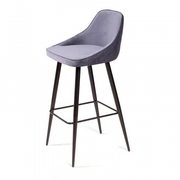 Стул полубарный Neo ромб, бархат серый 27