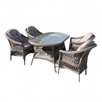 Комплект плетеной мебели T217/LV-217 Beige (4+1) с подушками в комплекте