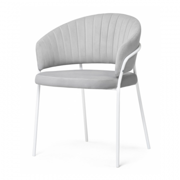 Стул на металлокаркасе Лео серый brandy light 22 / белый