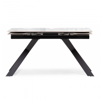 Керамический стол Хилбри 140(200)х80х76 statuario cara / черный