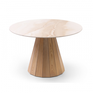 Стол раскладной Eterna 120-160, бежевая керамика/ясень