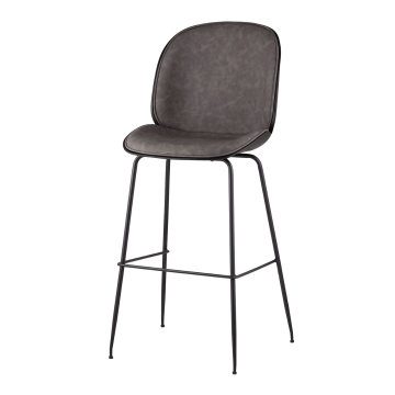 Комплект стульев барных Beetle PU со спинкой серый 2 шт