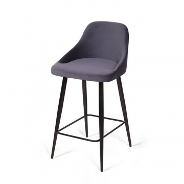 Стул полубарный Douglas, бархат серый 27