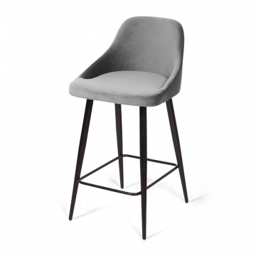 Стул полубарный Douglas, бархат светло-серый 26