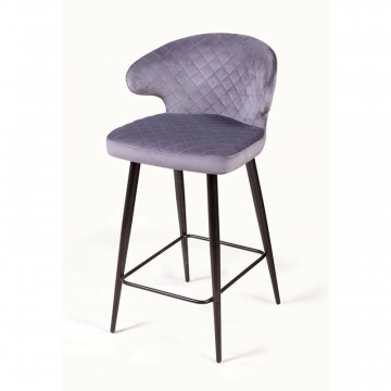 Стул полубарный Richard ромб, бархат серый 27