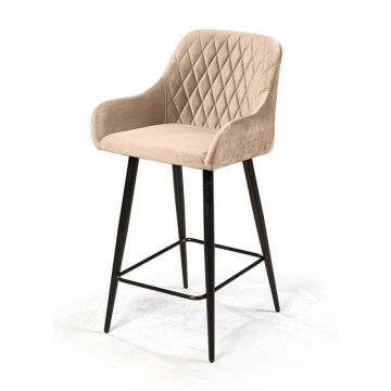 Стул полубарный Robert поворотный 360 градусов, бархат бежевый 5