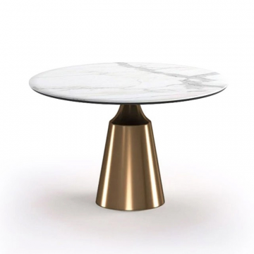 Стол круглый LUCAS 90, Керамика матовая, Белая