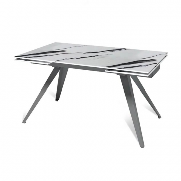 Стол раскладной Asti (140+40+40), керамика глянцевая Panda White