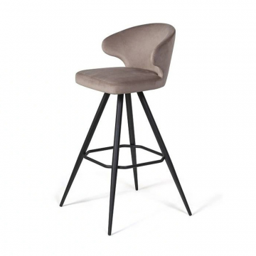 Стул полубарный Richard поворотный 360 градусов, бархат бежевый 5