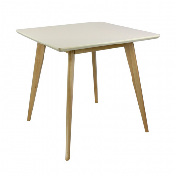 Стол обеденный Олсон Мини 90, слоновая кость/натуральный