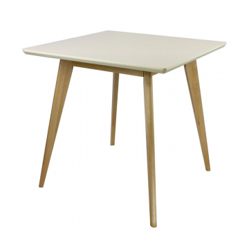 Стол обеденный Олсон Мини 90, слоновая кость/натуральный