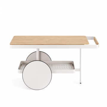 Журнальный стол ТЕЛЕГА 960*480*500 Металл, Массив дуба