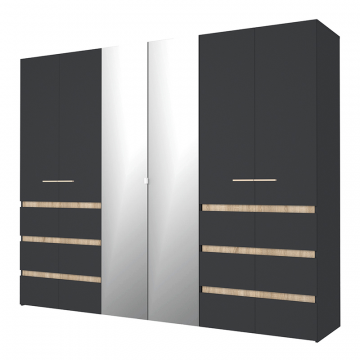 Шкаф для одежды и белья Анона, антрацит