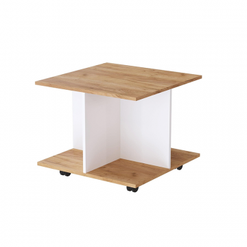 Журнальный стол Консул-10, белый / дуб крафт золотой