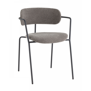 Стул Дженни букле темно-серый каркас антрацитово-серый муар