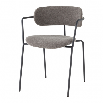 Стул Дженни букле темно-серый каркас антрацитово-серый муар