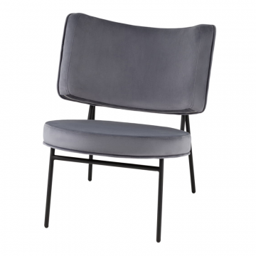 Кресло District Lounge велюр серый