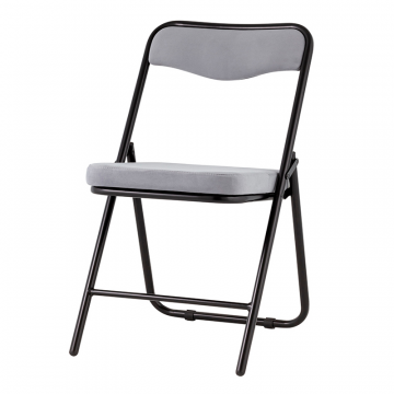 Стул складной Джонни велюр велютто серый каркас черный матовый