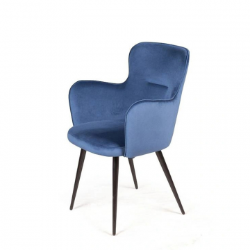 Стул с подлокотниками King, бархат синий 29