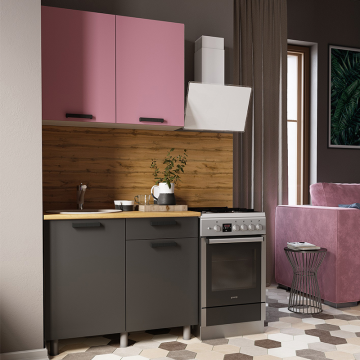 Кухня Осло, 1м Карбон Сакура/Карбон Вулкан